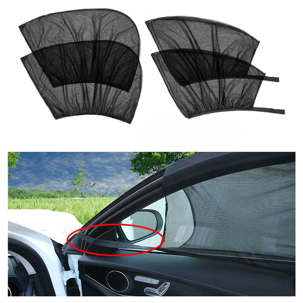 Car Side Window Sunshade Mesh Cover Front & Rear UV Protector, Anti-Mosquito, Insulation & Privacy Screen for Cars, SUVs, Vans