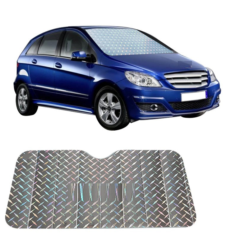 Laser Car Sunshade Light Board Aluminum Sun Block, UV Protection, Heat Insulator for Hatchback, Sedan & SUV