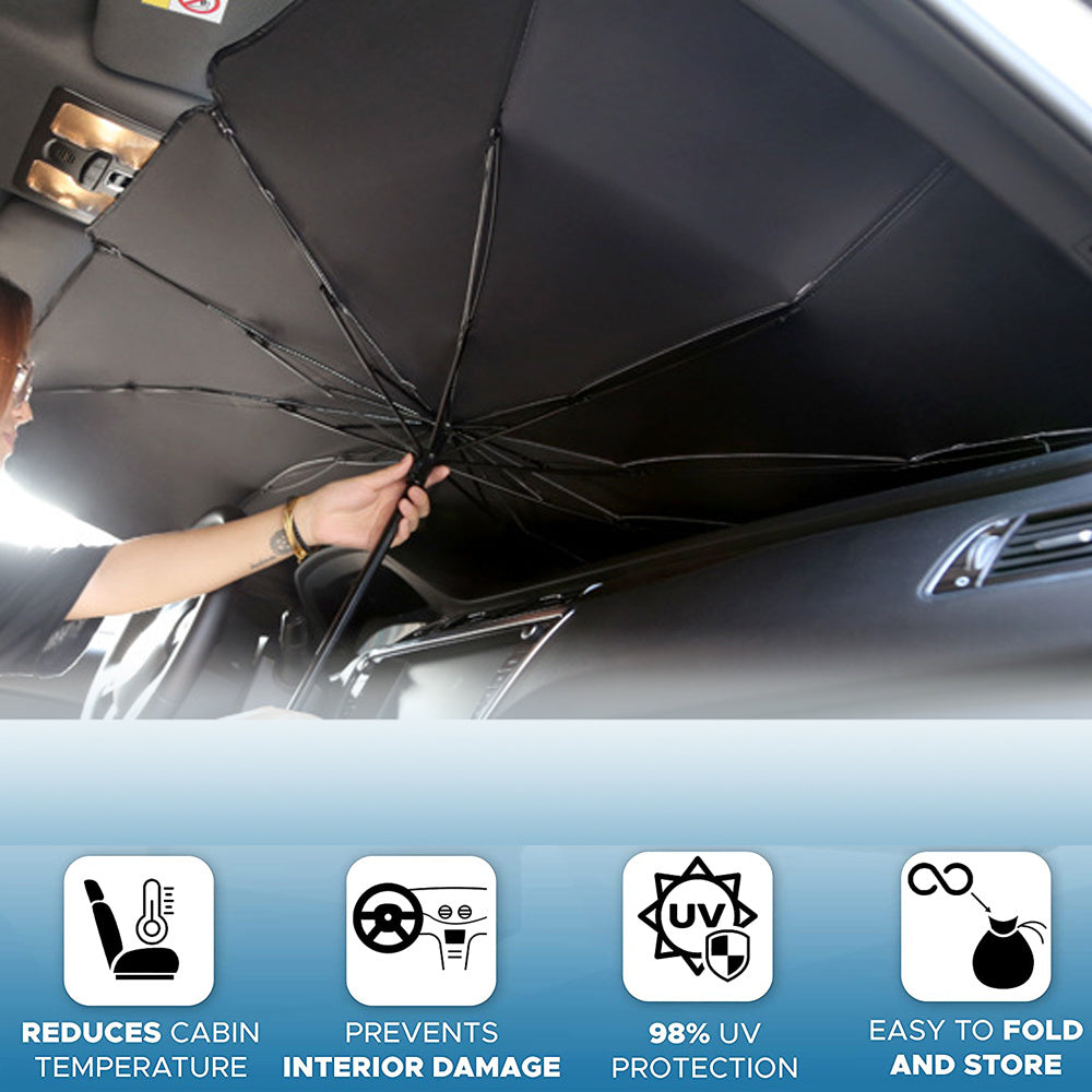 Foldable Car Windshield Sun Shade Umbrella UV Protection, Heat Insulation Parasol for Front Window Summer Car Accessories