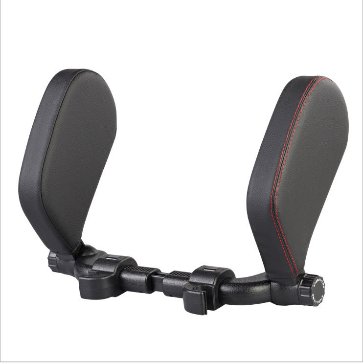 Adjustable Car Headrest Pillow | PU Leather Neck Support Cushion for Travel | Universal Soft Car Seat Sleep Headrest