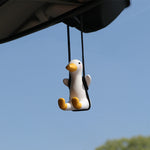 Cute Duck Car Pendant – Anime Swing Rearview Mirror Ornament | Adorable Interior Decoration & Gift for Girls