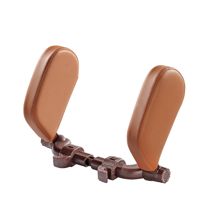 Adjustable Car Headrest Pillow | PU Leather Neck Support Cushion for Travel | Universal Soft Car Seat Sleep Headrest