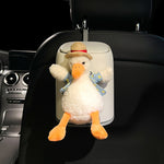 Cute Astronaut Car Trash Can Mini Press-Lid Garbage Bin for Center Console Space-Themed Car Accessories