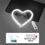 Triangle Window Neon Heart Light Car Interior LED Decoration Romantic Glow Auto Accessories