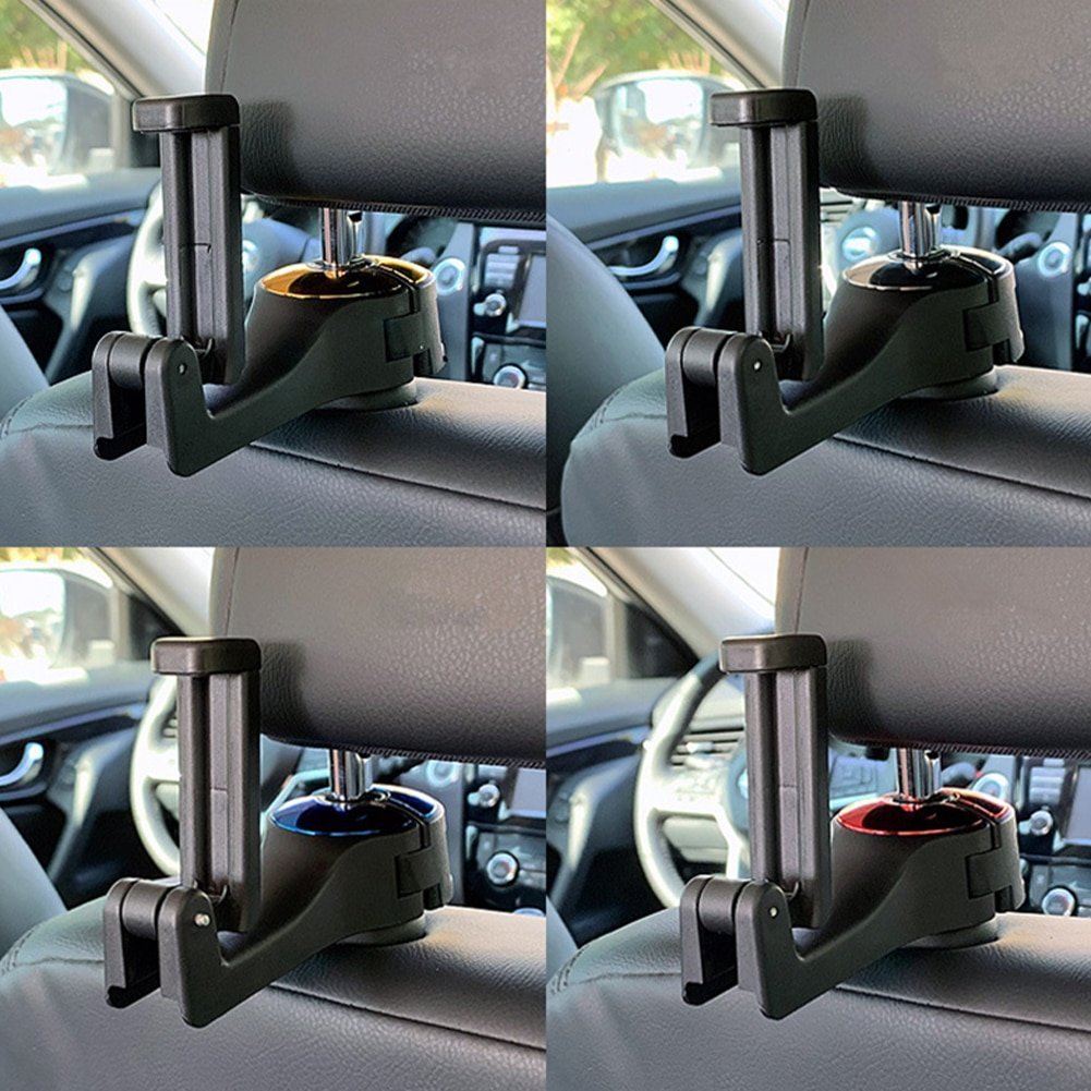 360° Rotating Car Seat Headrest Hook | Universal Car Interior Hook Hanger for Bags, Clothes & Accessories | Space-Saving Organizer