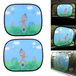 Universal Car Window Sun Shades – Baby & Pet UV Protection Sunshades with Cartoon Design, Easy Install, Fits Most Cars
