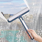 4-in-1 Glass Cleaning Wiper Tool | Windshield, Window, Mirror & Shower Dust Removal Brush with Sponge & Rubber Squeegee