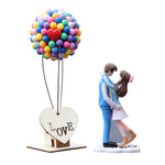 Car Dashboard Cute Couple Ornament Romantic Resin Figurine Car Interior Decoration Gift for Lovers