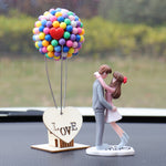 Car Dashboard Cute Couple Ornament Romantic Resin Figurine Car Interior Decoration Gift for Lovers