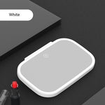 Car Makeup Mirror with LED Lights Rechargeable Vanity Mirror for Cars Stepless Dimming Beauty Mirror