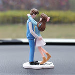 Car Dashboard Cute Couple Ornament Romantic Resin Figurine Car Interior Decoration Gift for Lovers
