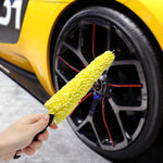 Durable All-Purpose Car Cleaning Brush Soft Sponge & PP Handle Versatile Wheel, Tire & Household Cleaning Tool