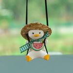 Cute Duck Car Pendant – Anime Swing Rearview Mirror Ornament | Adorable Interior Decoration & Gift for Girls