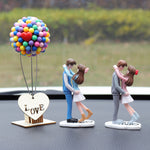 Car Dashboard Cute Couple Ornament Romantic Resin Figurine Car Interior Decoration Gift for Lovers