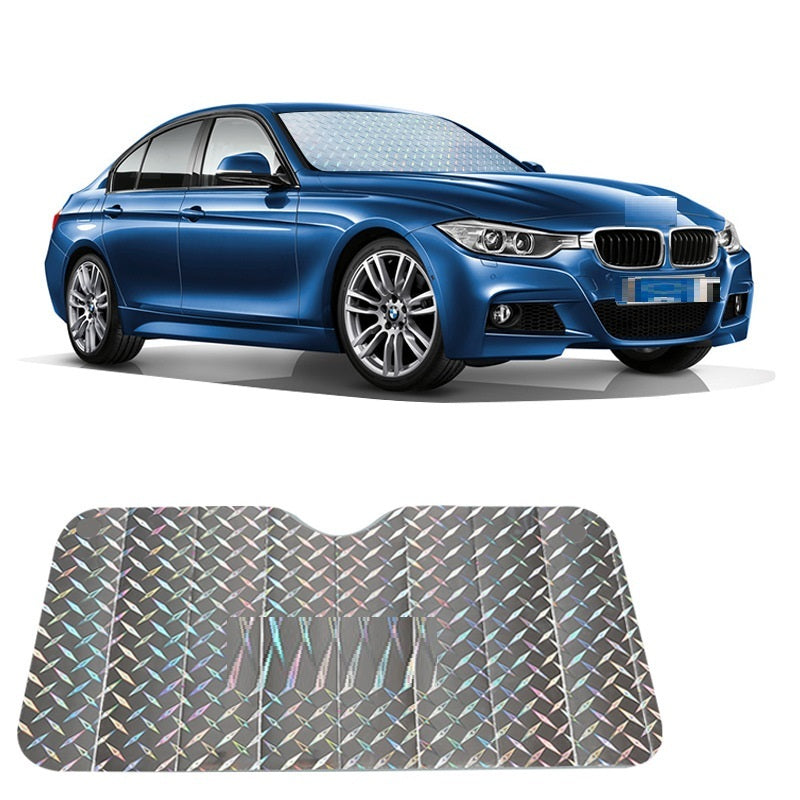 Laser Car Sunshade Light Board Aluminum Sun Block, UV Protection, Heat Insulator for Hatchback, Sedan & SUV
