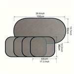 Side Window Sunshade Pack of 5 Mesh Car Shades for UV Protection, Cool Interior, Universal Fit for Car, Truck, SUV, Van