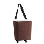 Luxury Microfiber Car Trash Can Mounted Car Trash Bin with Hook & Net Storage Organizer