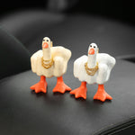 Cute Creative Duck Car Dashboard Decoration Funny Resin Car Ornament Trendy Auto Interior Decor Gift