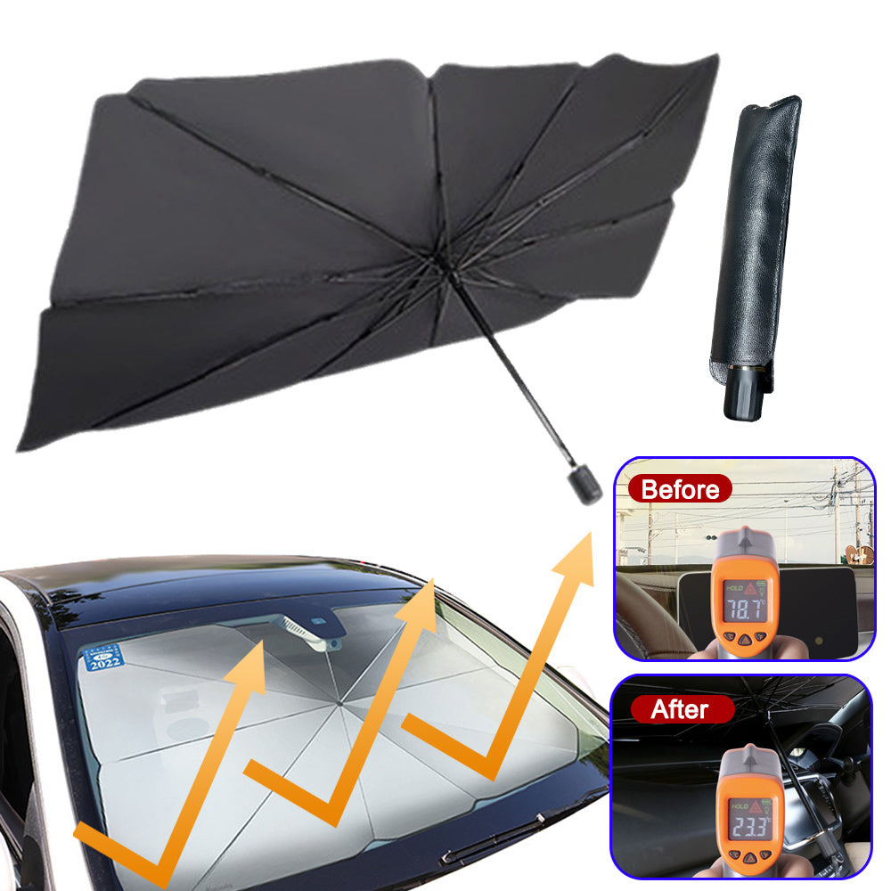Foldable Car Windshield Sun Shade Umbrella UV Protection, Heat Insulation Parasol for Front Window Summer Car Accessories