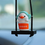Cute Duck Car Pendant Funny Dashboard Ornament  Adorable Resin Hanging Car Interior Decoration