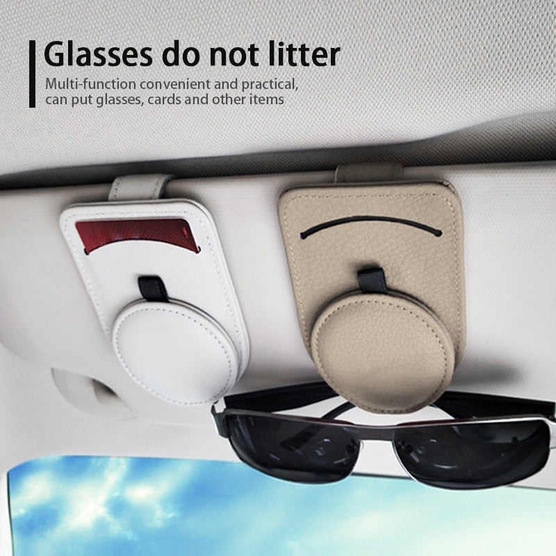 Car Glasses Holder Universal Sun Visor Sunglasses Clip & Card Holder Auto Interior Organizer