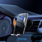Metal Body Wireless Car Charger Infrared Sensor Auto-Clamp Car Phone Holder Fast Charging Mount