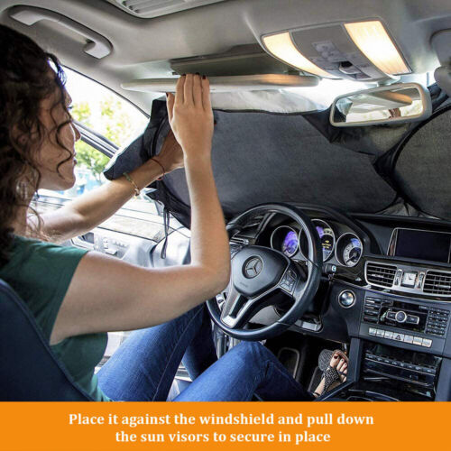 Car Windshield Sunshade Front & Rear Auto Sun Shade, Anti-UV, Anti-Snow, Foldable Compact Car Sun Protection Cover