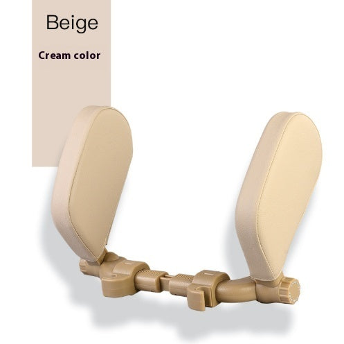 Adjustable Car Headrest Pillow | PU Leather Neck Support Cushion for Travel | Universal Soft Car Seat Sleep Headrest