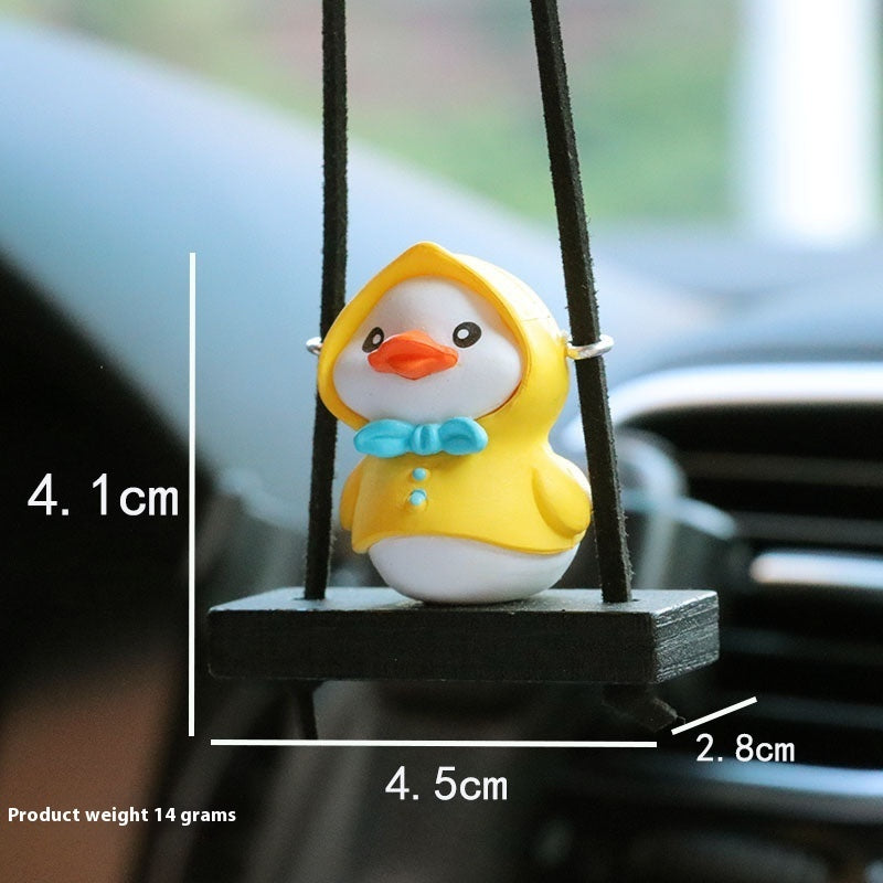 Cute Duck Car Pendant Funny Dashboard Ornament  Adorable Resin Hanging Car Interior Decoration