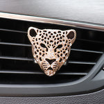 Rhinestone Leopard Head Car Perfume Clip Air Vent Decoration Creative Car Ornament with Lemon, Ocean, Lavender & More