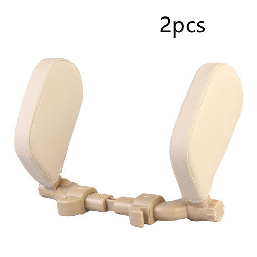 Adjustable Car Headrest Pillow | PU Leather Neck Support Cushion for Travel | Universal Soft Car Seat Sleep Headrest