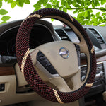 Wooden Bead Steering Wheel Cover Breathable, All-Season Grip Stylish Car Interior Accessory