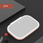 Car Makeup Mirror with LED Lights Rechargeable Vanity Mirror for Cars Stepless Dimming Beauty Mirror
