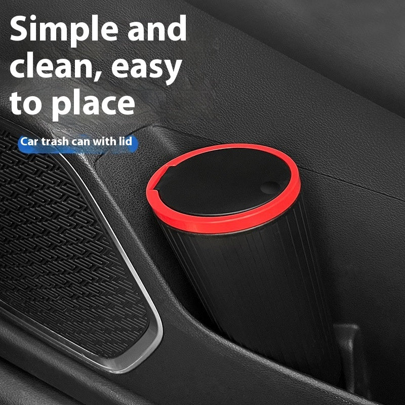 Car Trash Can Supplies Compact ABS Car Garbage Bin with Lid Vehicle Interior Trash Organizer