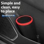 Car Trash Can Supplies Compact ABS Car Garbage Bin with Lid Vehicle Interior Trash Organizer