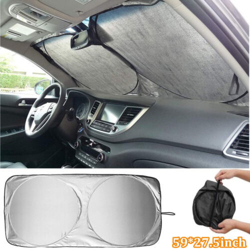 Car Windshield Sunshade Front & Rear Auto Sun Shade, Anti-UV, Anti-Snow, Foldable Compact Car Sun Protection Cover