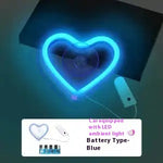 Triangle Window Neon Heart Light Car Interior LED Decoration Romantic Glow Auto Accessories