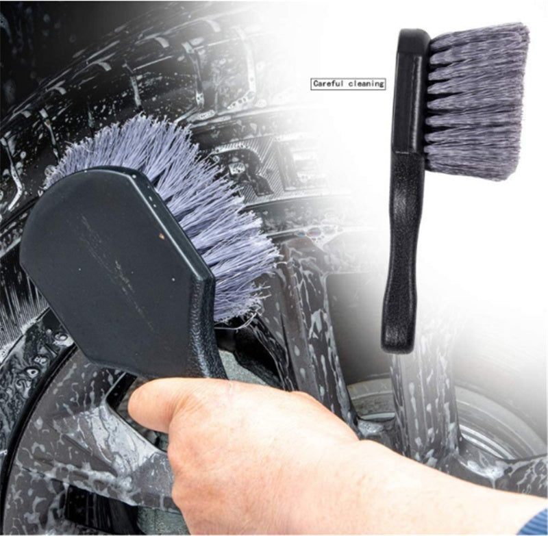 Car Wash Tool Brush | Short Handle Car Tire Cleaning Brush | Wheel Cleaning Brush for Rims & Auto Detailing