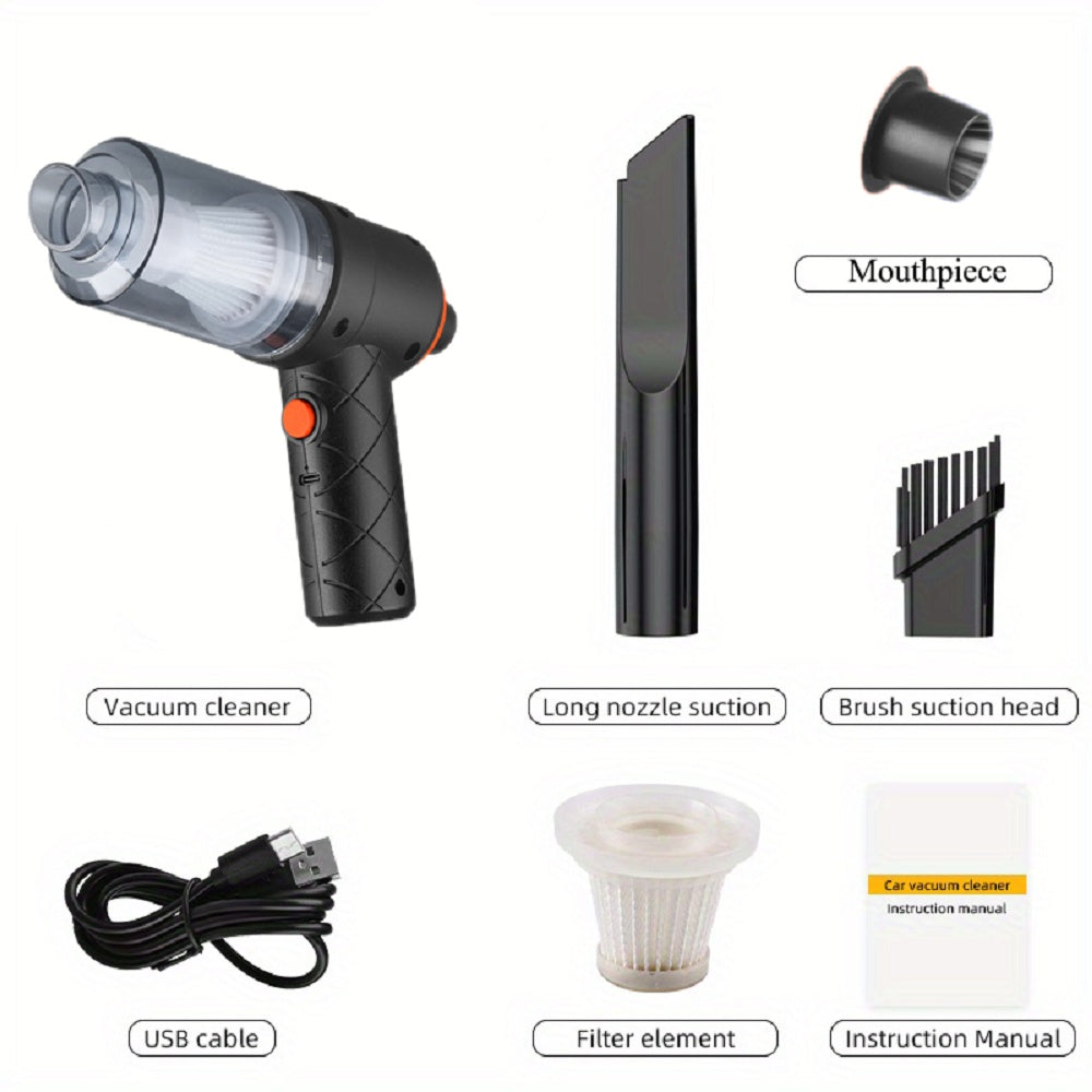 Mini Car Vacuum Cleaner | Wireless Portable Auto Cleaner with Strong Suction for Car & Home Cleaning
