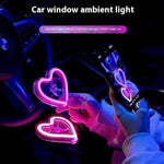 Triangle Window Neon Heart Light Car Interior LED Decoration Romantic Glow Auto Accessories