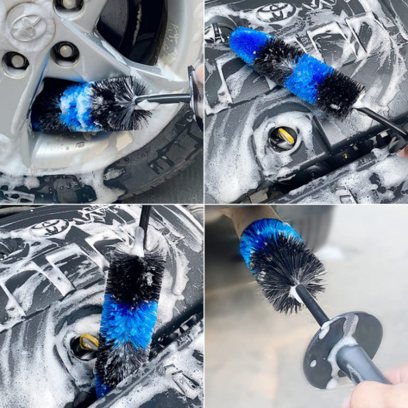 Wheel Hub Cleaning Brush Set | Car Wash Brush for Tires, Engine & Rims | Long Handle Auto Detailing Brushes