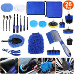 26-Piece Pro Car Detailing Kit Interior & Exterior Cleaning Set with Drill Brushes, Pads, Towels & Accessories