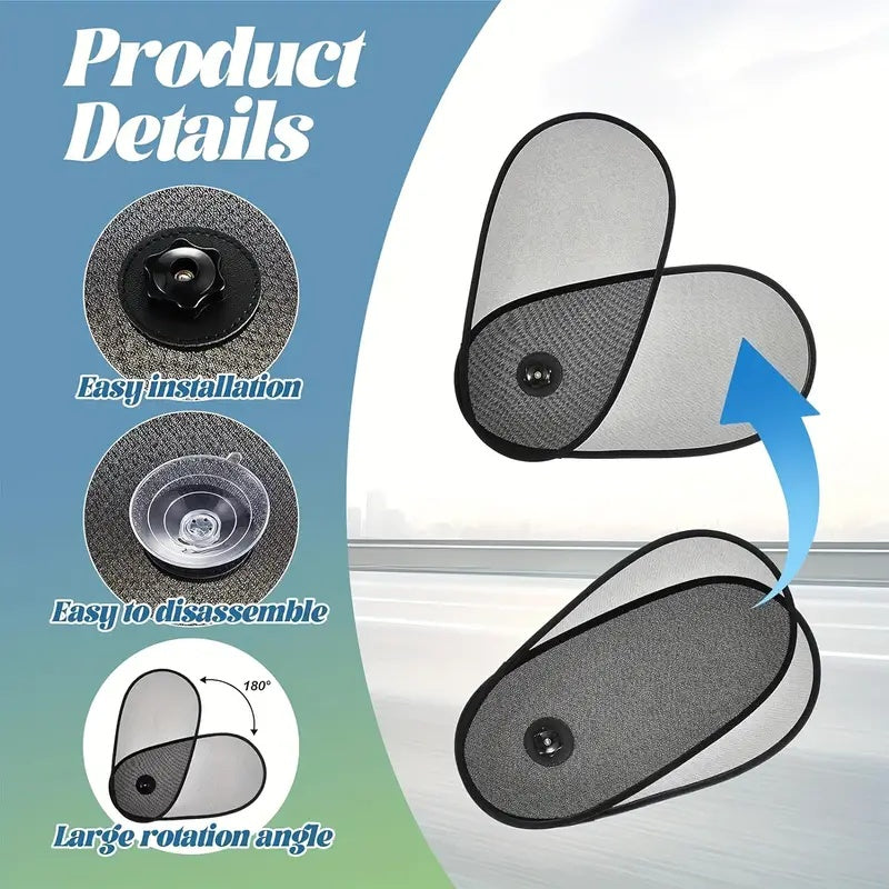 Car Window Shades – Breathable Stretch Sunshade for Baby & Passengers | UV Protection, Heat Block, Easy Install